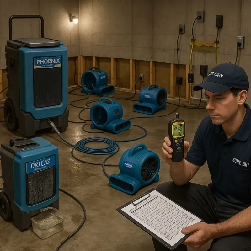 Structural Drying and Dehumidification process in Wekiwa Springs, FL